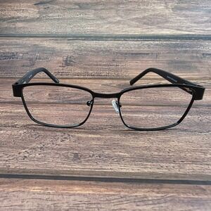 Enhance 3986 Eyeglasses Satin Black Rectangle Frames 52/18/145 4222
